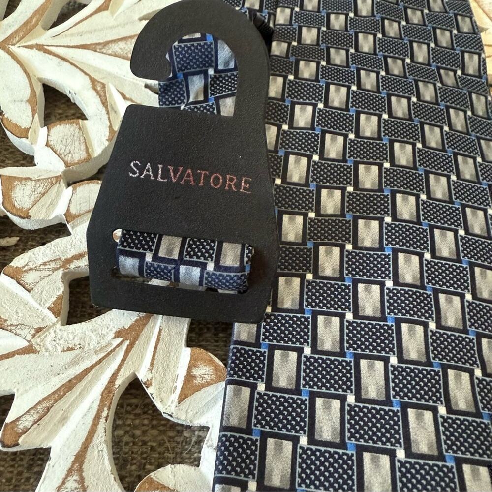 Salvatore Pellegrino Navy Blue Tie NEW - Picture 4 of 8